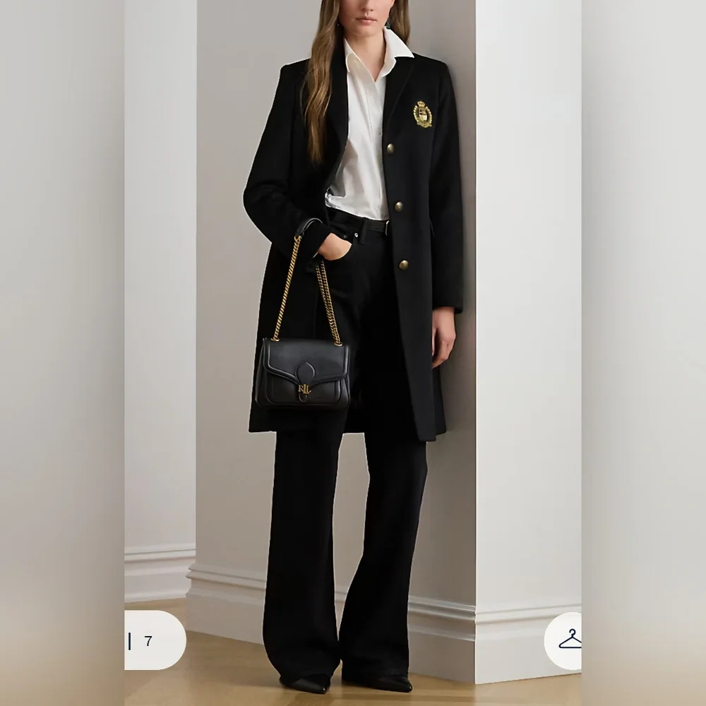 NWT - Lauren Ralph Lauren Women's Wool Blended Logo Patch Coat - US 8/M - Picture 2 of 16